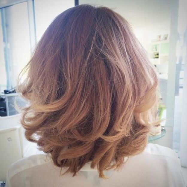 Layered wavy bob hairstyle