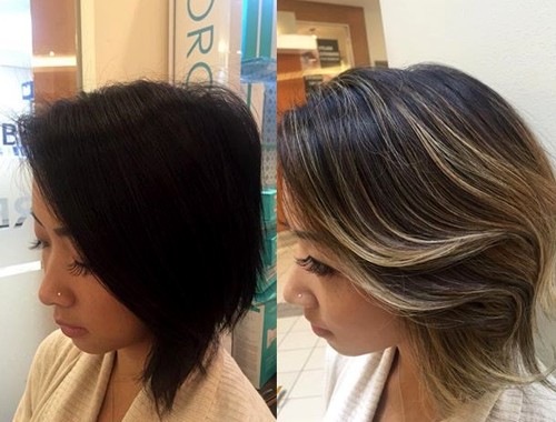 Light Brown Balayage for Dark Short Hair