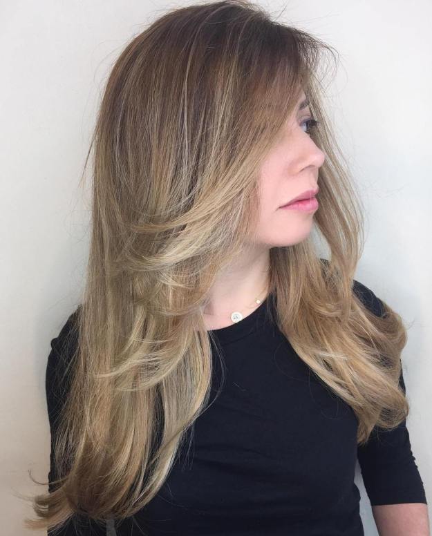 Long Ash Bronde Layered Hairstyle