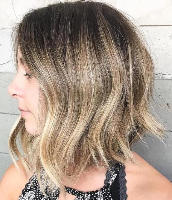 Long Blonde Balayage Bob