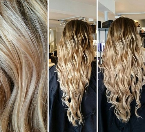 long blonde V cut