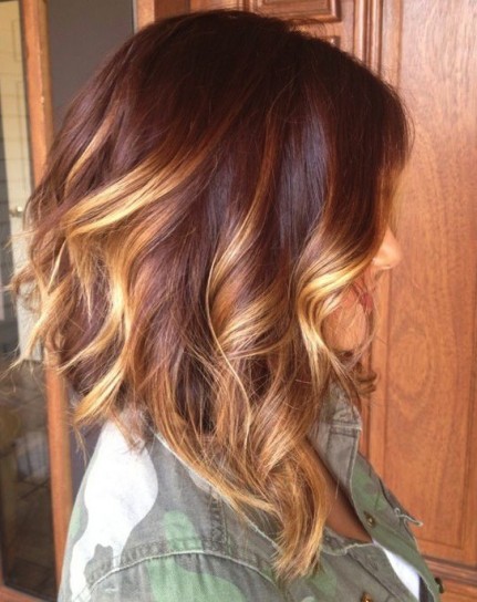 23 Thrilling Ideas for Red Ombre Hair long bob with red ombre