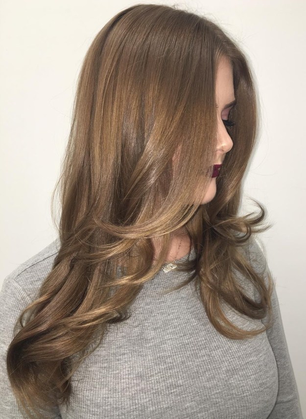 Long Brown Balayage Hairstyle With Layers
