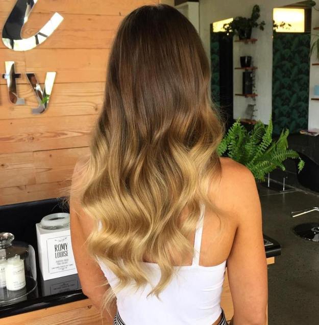 Long Brown Blonde Ombre Hair