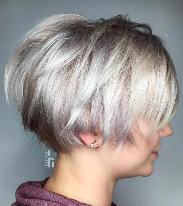 Long Choppy Silver Pixie