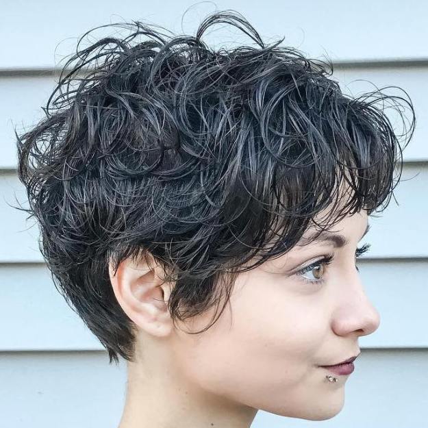 Long Curly Pixie Hairstyle