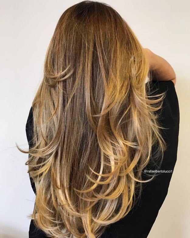Long Hair with Honey Blonde Ombre Balayage