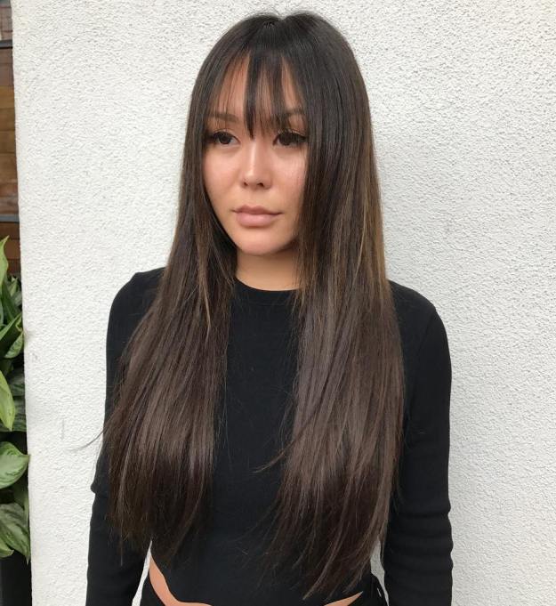 Long Hair With Straight Bangs