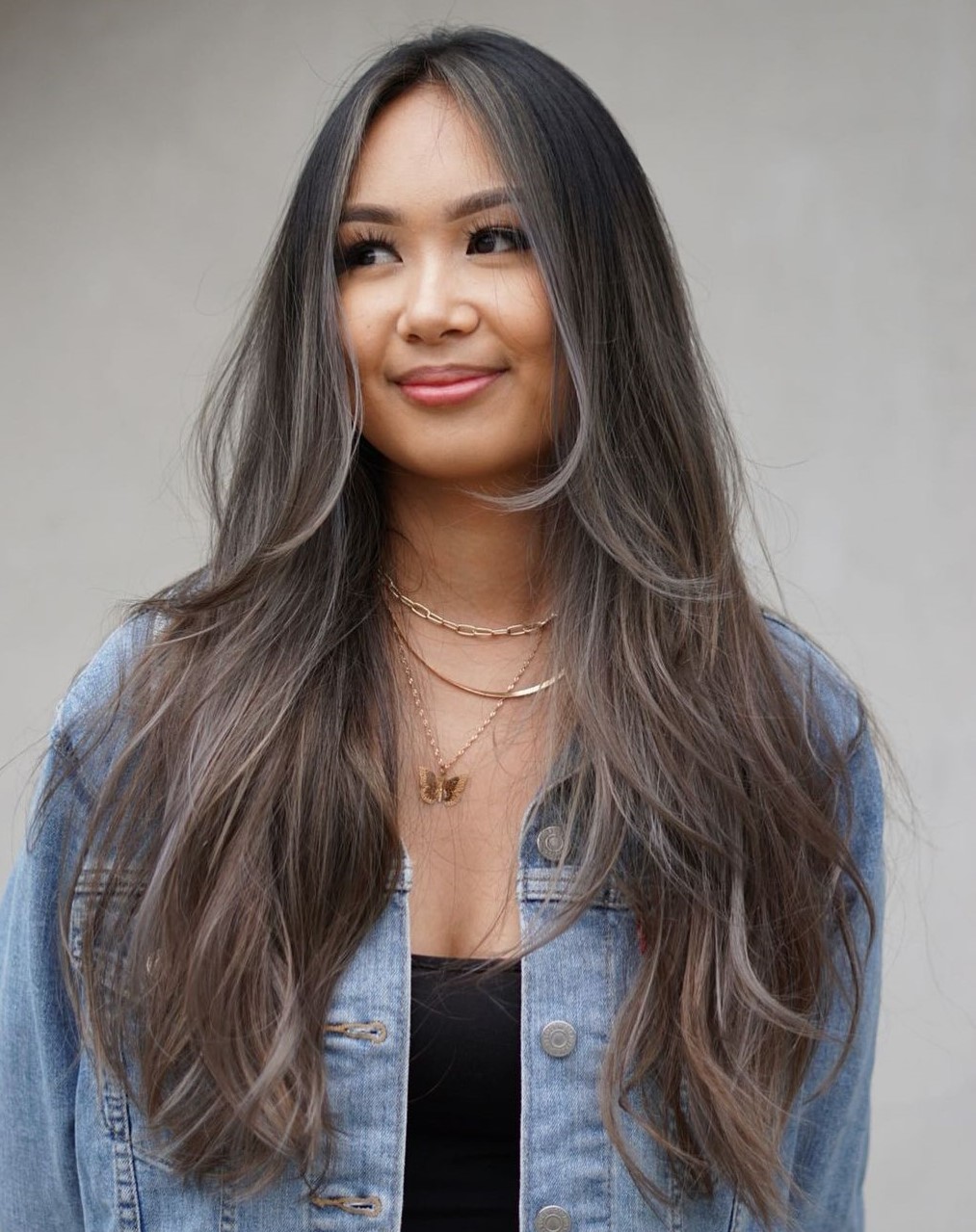 Long Layered Ash Brown Hairstyle