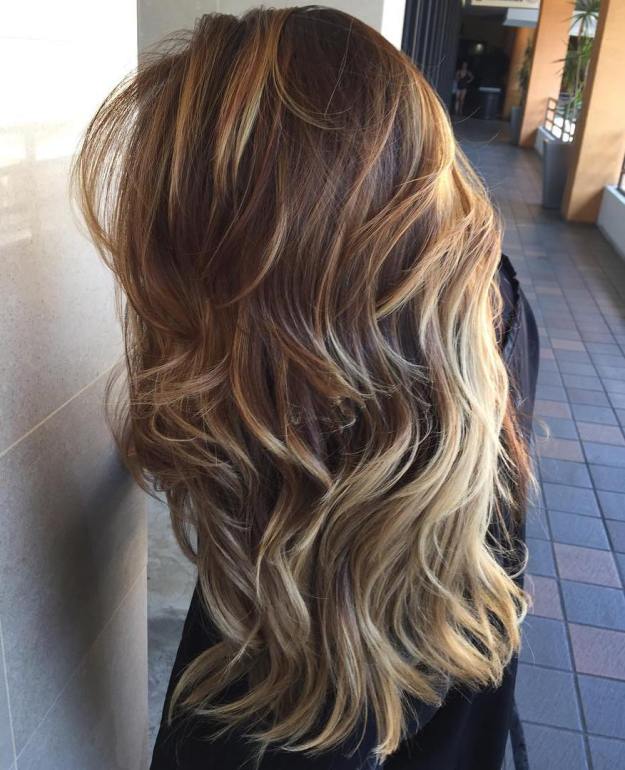 Long Layered Brown Ombre Hair