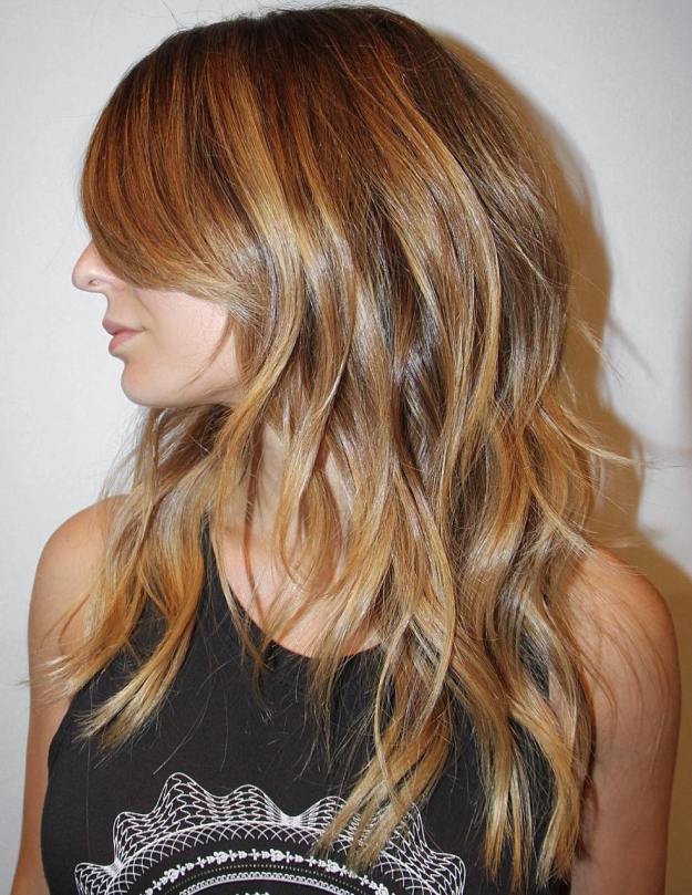 Long Layered Golden Blonde Hairstyle