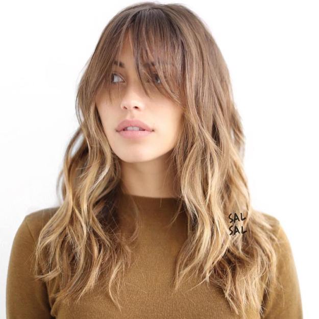 Long Layered Hairstyle With Long Bangs