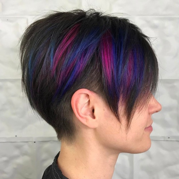 Long Pixie Undercut With Highlights