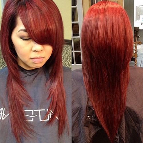 long red V haircut