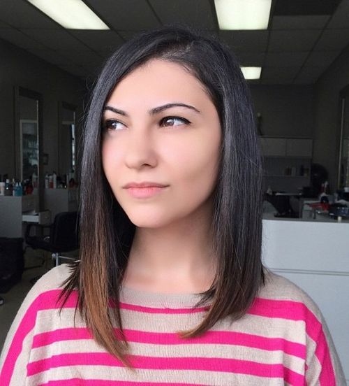 long straight asymmetrical bob