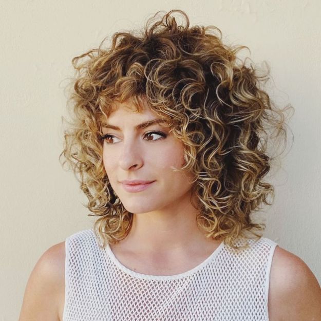 Low Maintenance Curly Mid Length Haircut