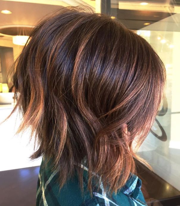 Mahogany Bob With Caramel Highlights