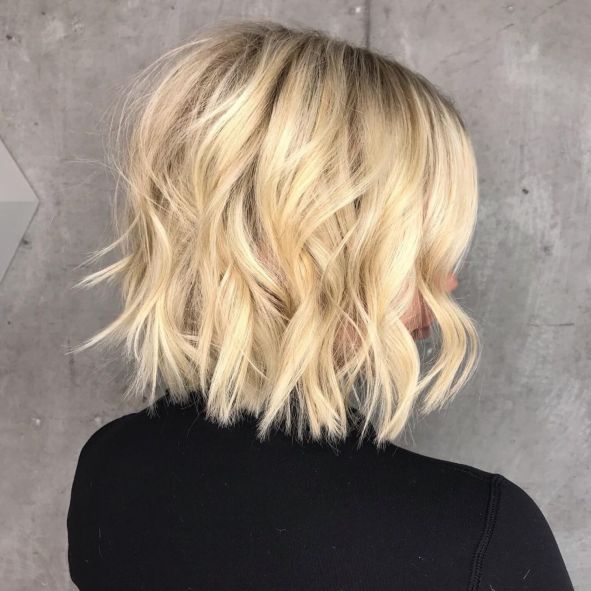 Medium Blonde Bob With Textured Layers