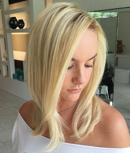 medium blonde hairstyle for straight hair