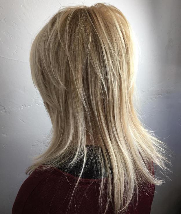 Medium Blonde Layered Hairstyle