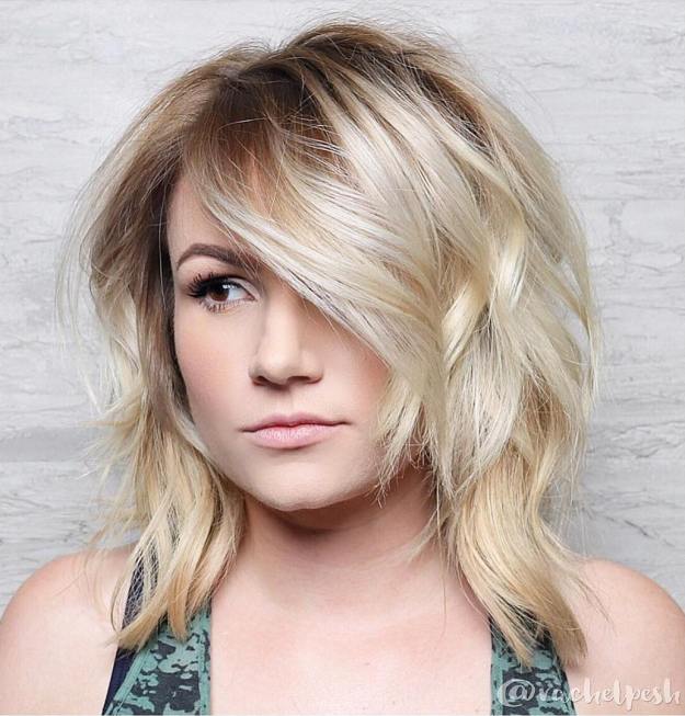 Medium Blonde Layered Hairstyle