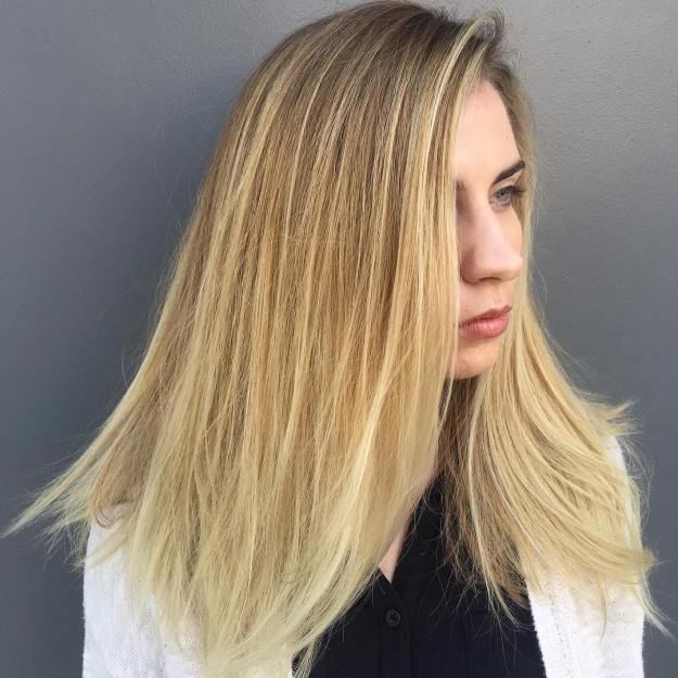 Medium Blonde Ombre Hairstyle