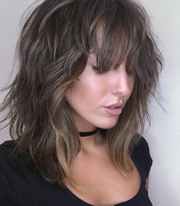 Medium Brown Shaggy Hairstyle