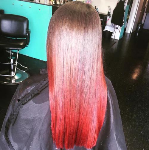 23 Thrilling Ideas for Red Ombre Hair medium brown to red ombre
