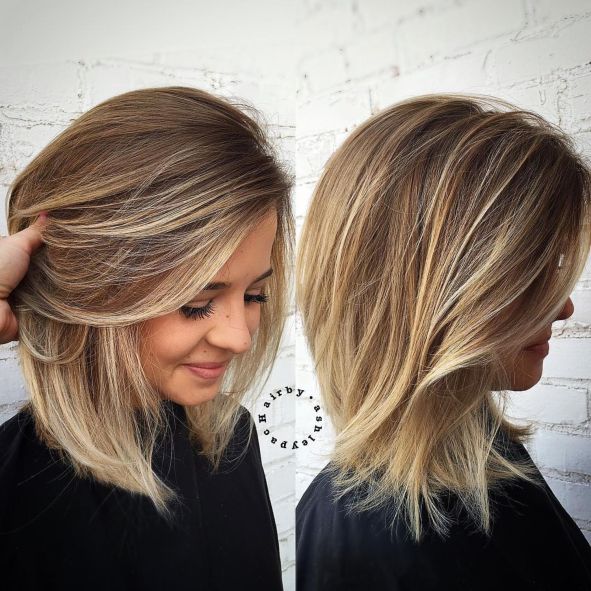 Medium Hair With Blonde Balayage