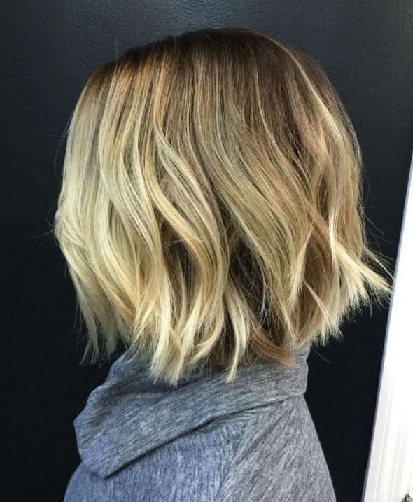 Medium Length Chopped Blonde Bob