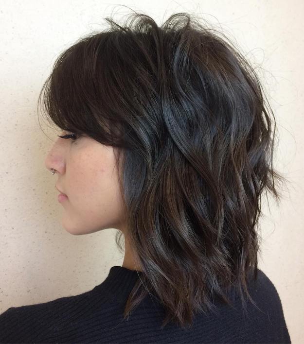 Medium Shag Hairstyle With Waves