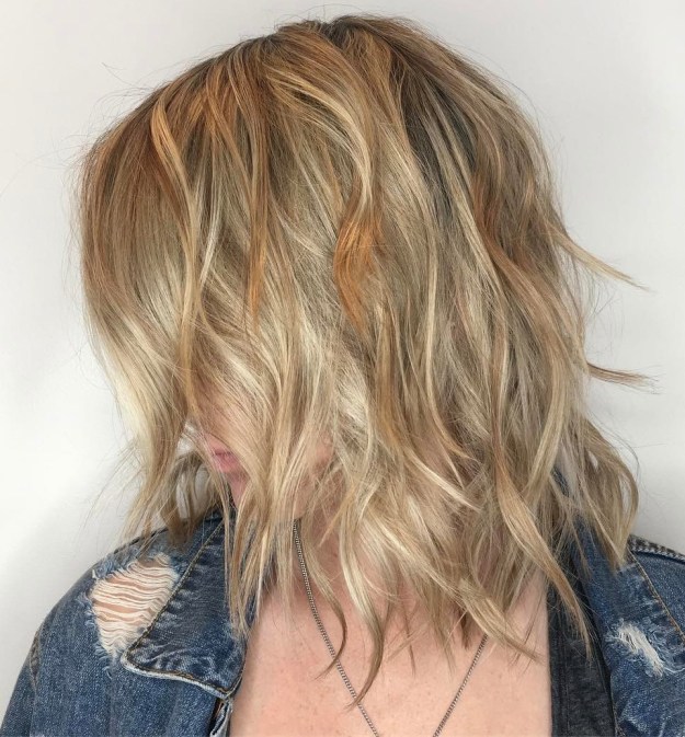 Medium Wavy Shaggy Haircut For Fine Hair