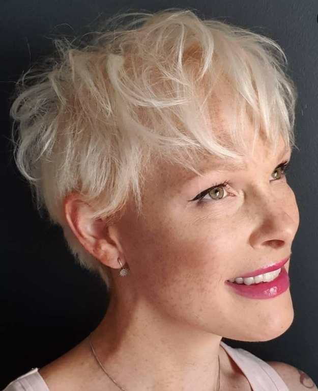 Messy Curly Pixie Cut With Bangs