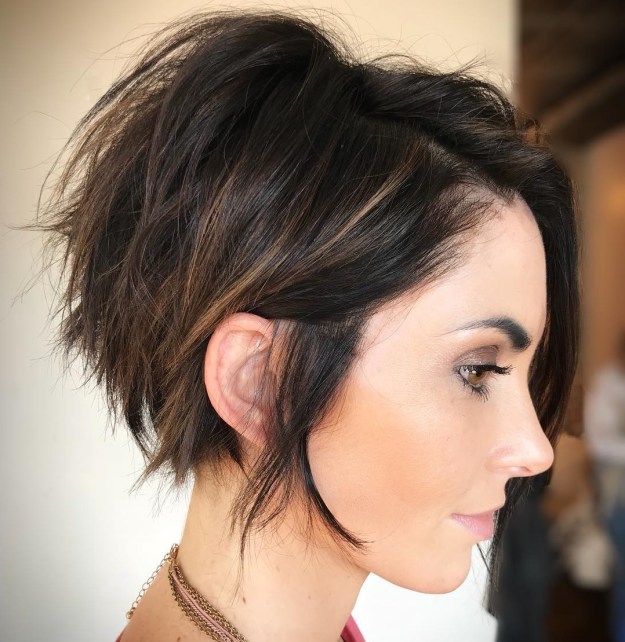Messy Pixie Bob With Side Bangs