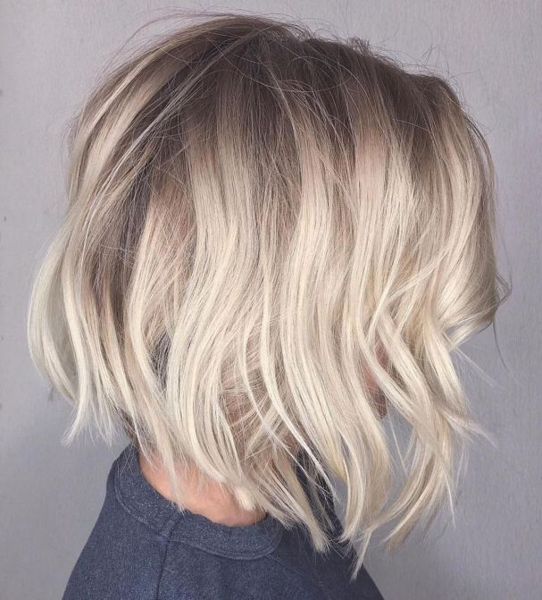 Messy Platinum Balayage Bob