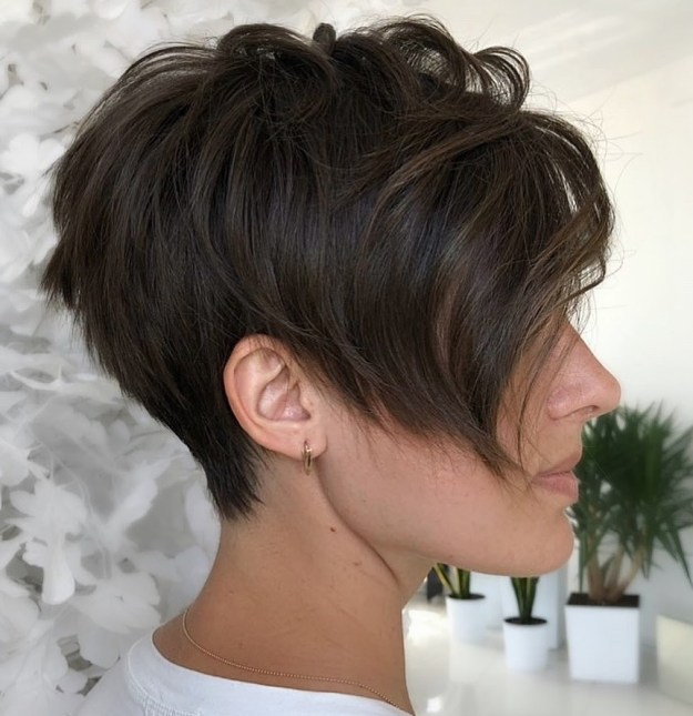 Messy Tapered Pixie With Bangs