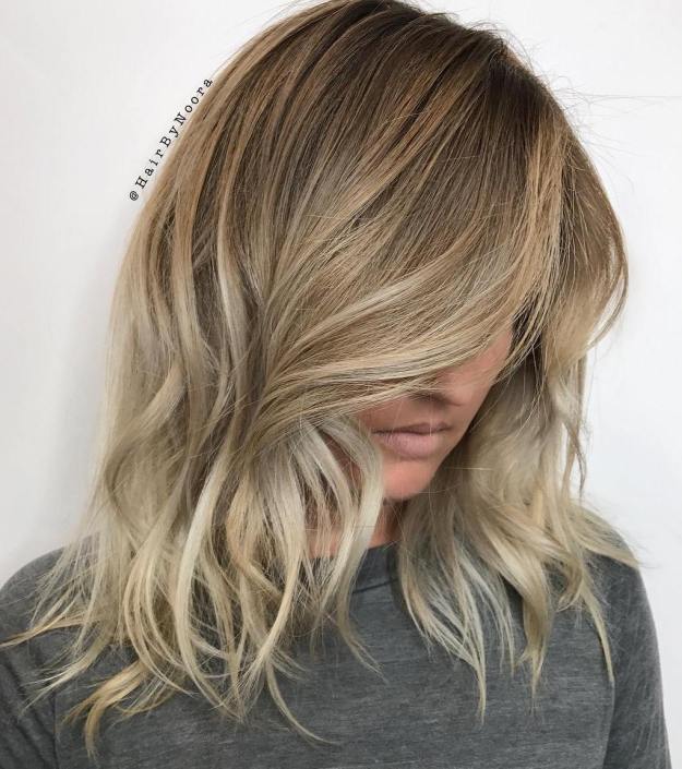 Mid-Length Brown To Blonde Balayage Hair