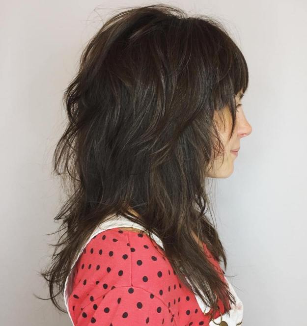 Mid-Length Layered Cut With Bangs