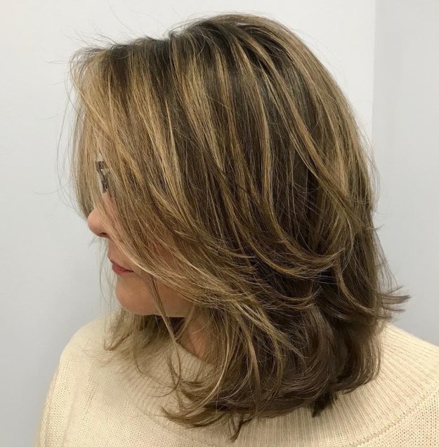 Mid-Length Layered Disheveled Hairstyle