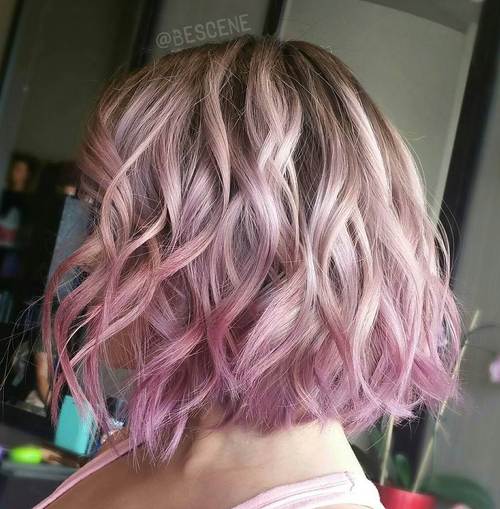 pastel pink ombre bob