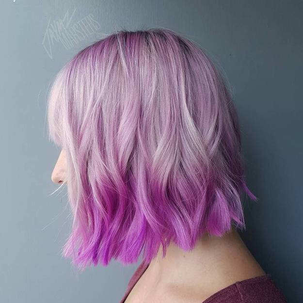Pastel Purple Reverse Ombre For Bob
