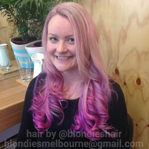 pink and lavender ombre for blondes