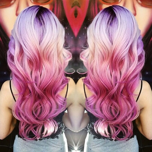 pink ombre for blonde hair with black roots