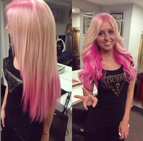 pink ombre for blonde hair