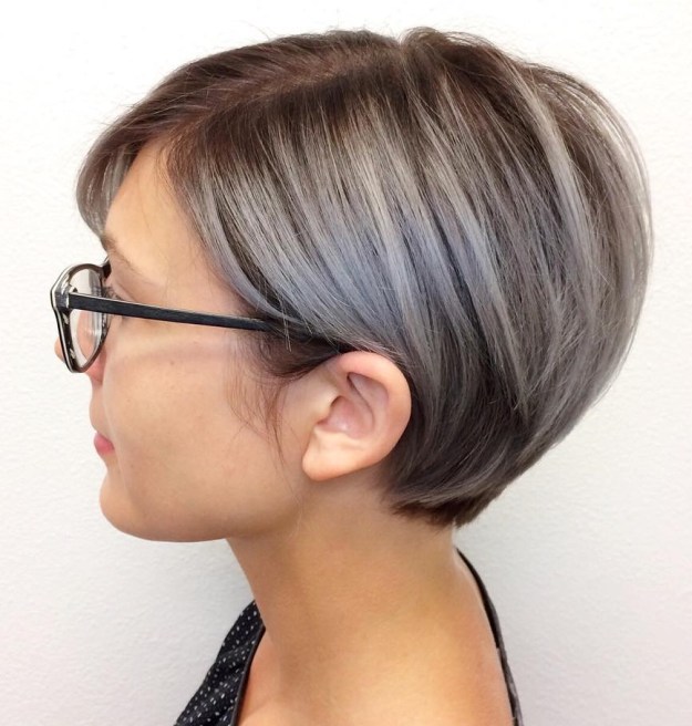 Pixie Bob With Gray Brown Balayage