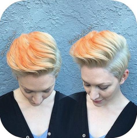 pixie haircut styled pompadour 