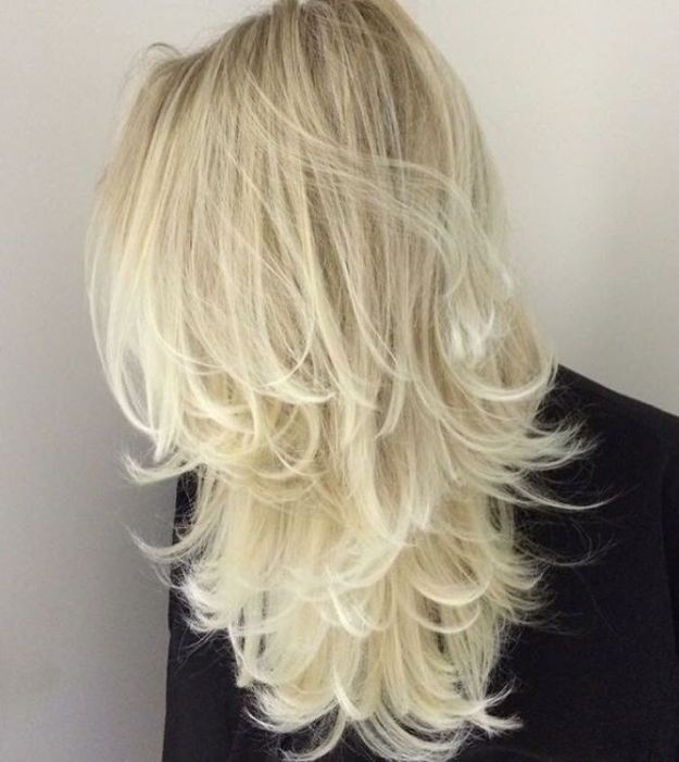 Platinum Blonde Layered Hair