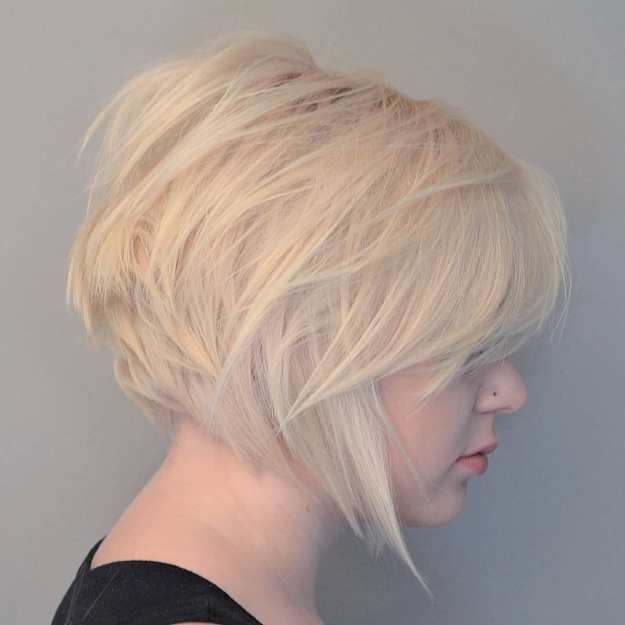 Platinum Blonde Stacked Bob