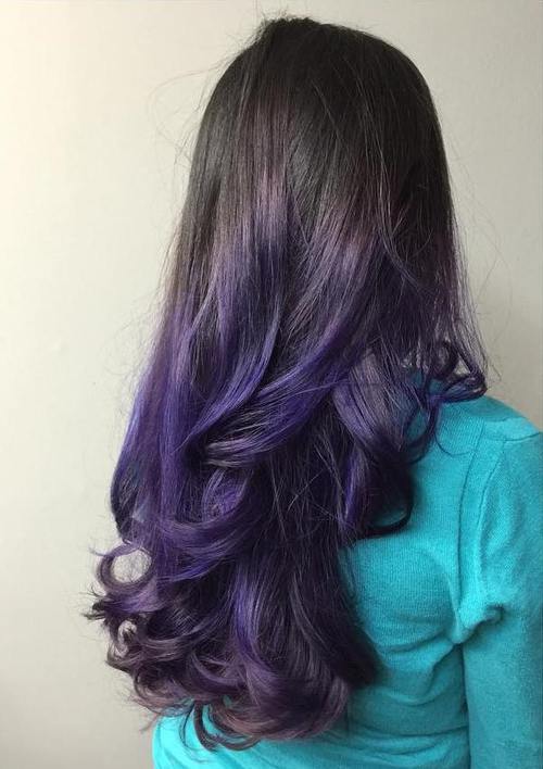 purple ombre for dark brown hair