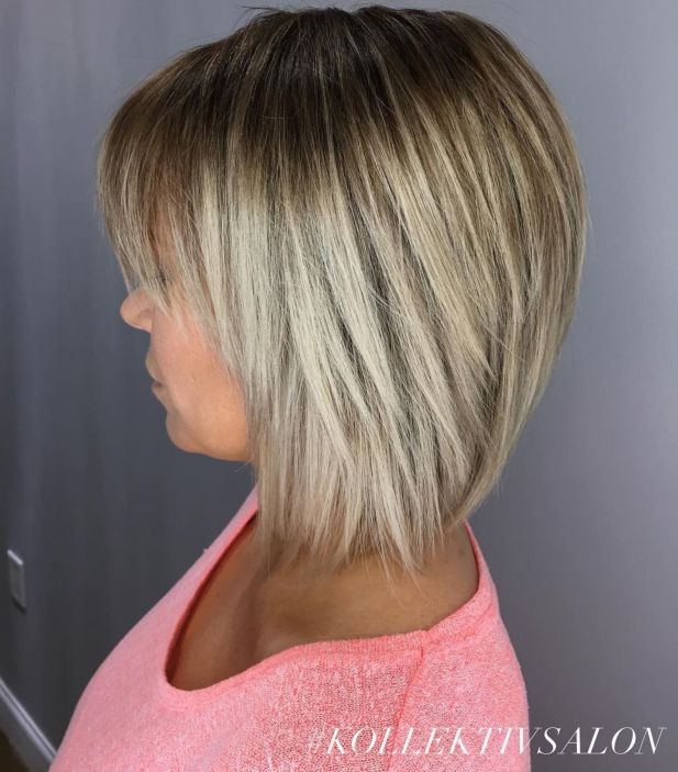 Razored Bronde Bob With Bangs